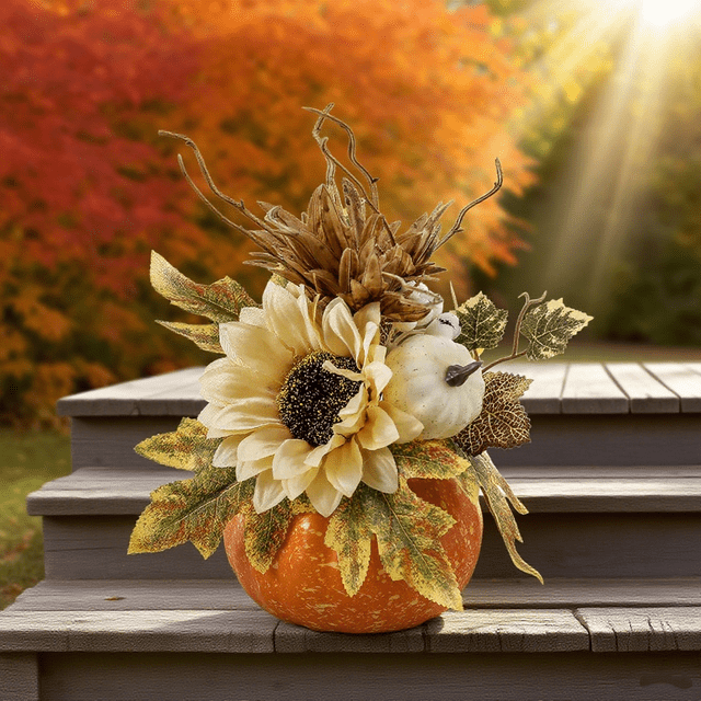 Diceymbol Large Foam Pumpkin Decor 12-Inch Halloween & Fall Centerpiece ...