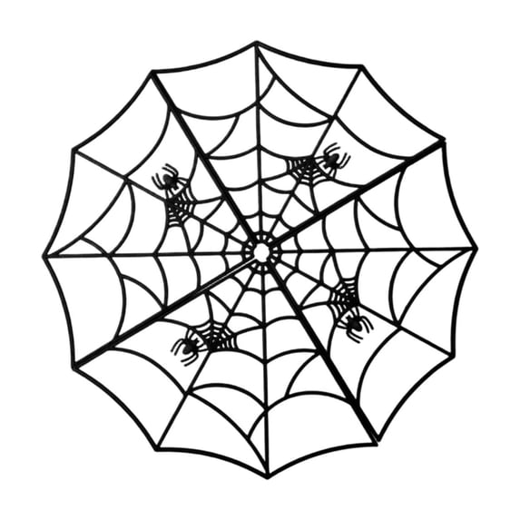 Diceymbol Large Metal Spider Web Gothic Wall Hanging Foldable Storage for Patio Covered Outdoor Halloween Decorations 24 Inch