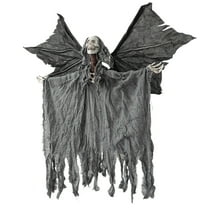 Diceymbol Life-Size Skeleton Ghost Halloween Decoration Motorized Flapping Wings & Tattered Fabric for Doors, Walls Haunted House Prop