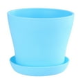thumbnail image 1 of Diceymbol Mini Plastic Flower Pots with Saucers 4-Inch Colorful Easy-Care Plant Planters for Home & Office Small Modern Decor with Drainage Holes, 1 of 8