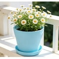 thumbnail image 1 of Diceymbol Mini Plastic Flower Pots with Saucers 4-Inch Colorful Easy-Care Plant Planters for Home & Office Small Modern Decor with Drainage Holes, 1 of 9