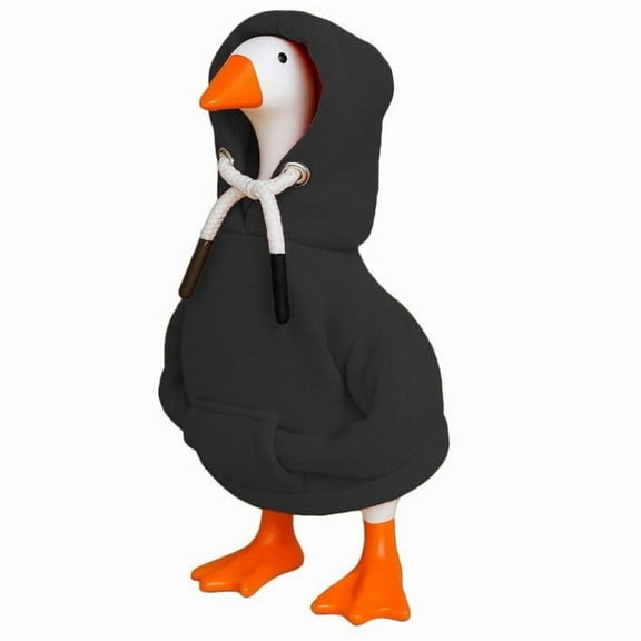 Diceymbol Mini Porch Goose Decor Magnetic Outfit Set Desk Goose Statue with Costume and Key Clothes Cute Tabletop Accessory for Home Office or Shelf Display