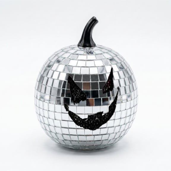 Diceymbol Mirrored Glass Mosaic Pumpkin Decor 5 Inch Fall Tabletop Centerpiece for Thanksgiving Mantel Shelf Decor