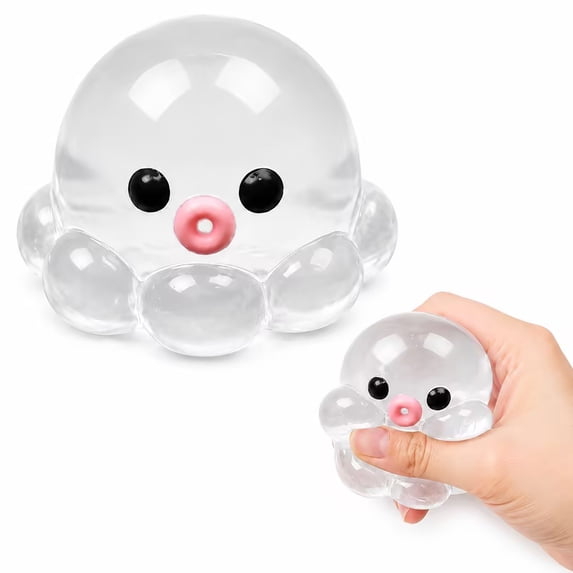 Diceymbol Octopus Squishy Stress Relief Ball Slow Rising Squeeze Ball White Hand Fidget for Office Desk Home Travel