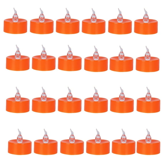 Diceymbol Orange Halloween Candles LED Flickering Flameless Tealights Battery Operated LED Candles Long Lasting Tea Light for Pumpkin Lantern, Holiday Party Home Decoration Halloween Gifts