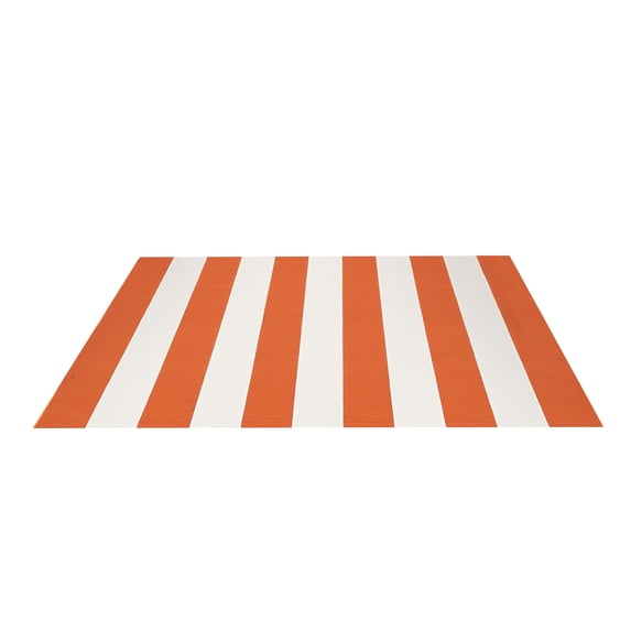 Diceymbol Orange White Striped Cotton Woven Rug Reversible Mat for Kitchen Entryway Patio Farmhouse Decor 32x20 Inch