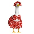 thumbnail image 1 of Diceymbol Porch Goose Bikini Outfit Summer Hawaiian Goose Clothes Holiday Porch Goose Outfits with Hibiscus Flowers for Goose Lawn Yard Outdoor Decor,Red, 1 of 8