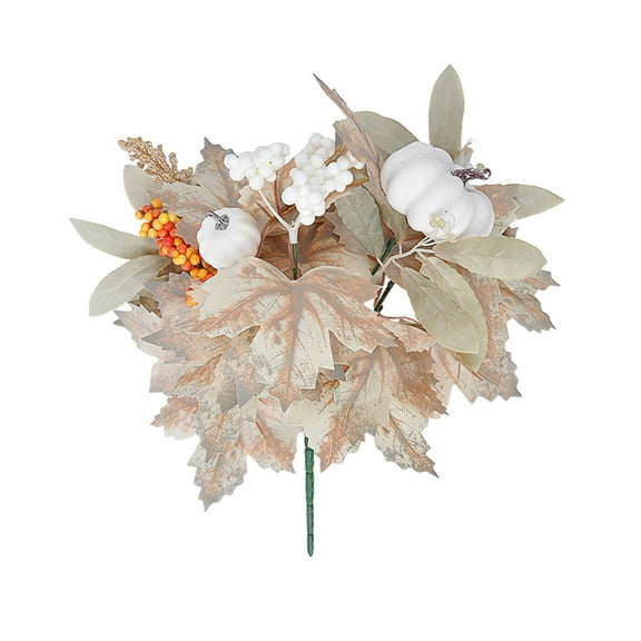 Diceymbol Pumpkin Maple Leaf Decorative Cuttings 12" Artificial Fall Stems for Halloween & Thanksgiving Wreaths, Centerpieces & Displays