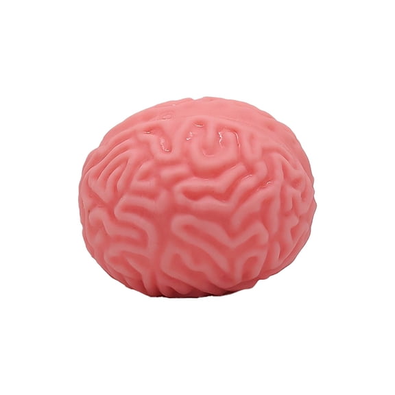 Diceymbol Realistic Brain Shaped Squeeze Ball, Soft Pink Tactile Stress Relief Accessory, Portable Quirky Fidget Item for Office Desk Decor & Daily Relaxation 2.36X2.16 Inch