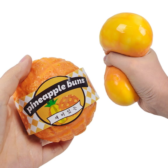 Diceymbol Realistic Pineapple Bun Stress Ball, 3.3 Inch Cute Bread Squeeze Ball, Soft Squeeze Decompression, Anxiety Relief Fidget, Adult Fidget Tool for Office, Home and Daily Relaxation