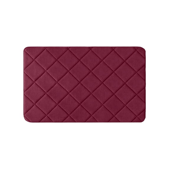 Diceymbol Red Quilted Diamond Anti-Fatigue Floor Mat Non Slip Waterproof Rug for Kitchen Walkway Home Decor 31x20 Inch
