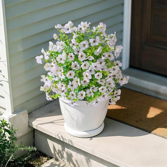 Diceymbol Round Artificial Flower Bush Garden Stake Spring Floral Decor for Yard Patio Lawn Flower Bed 22 Inch