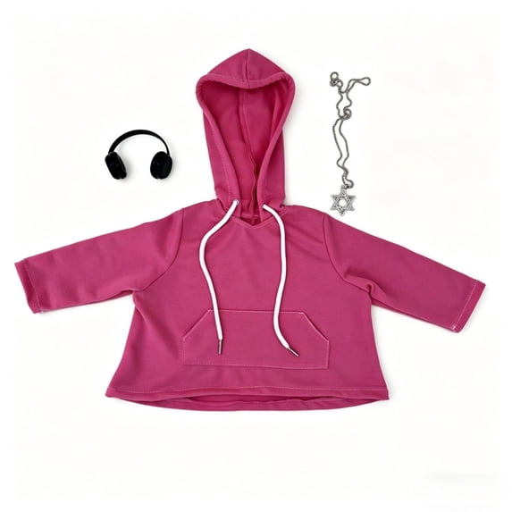 Diceymbol Royal Pink Hoodie Porch Goose Outfit 23 Inch Sweatshirt Headset Star Necklace Casual Goose Decor