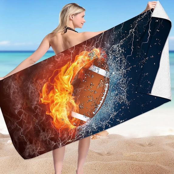 Diceymbol Rugby Beach Towel Texture Beach Towel, Super Lightweight Colorful Bath Towel, Sandproof Quick Dry Beach Blanket, Multi-Purpose Towel For Summer Pool Beach Picnic Travel 60x30 Inch