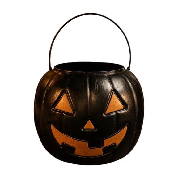 Diceymbol Rustic Jack O Lantern Pumpkin Bucket Large Capacity for Patio Walkway Halloween Decorations 11 Inch