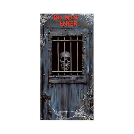 Diceymbol Scary Halloween Door Cover Decor, Skull Ghost Party Decoration, 71x35 Inch