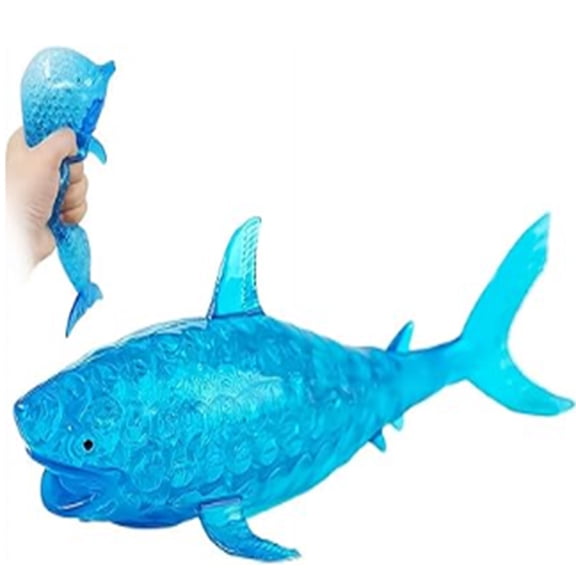 Diceymbol Shark Shaped Bubble Filled Squishy Stress Reliever Cool Touch for Office Desk Calming 4In