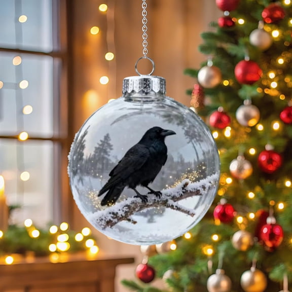 Diceymbol Snow Globe Christmas Ornament with Hand-Sculpted Figurines, Glass Dome with Snowfall Effect on Polished Resin Base for Holiday Decor, 1-Piece