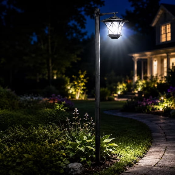 Diceymbol Solar Pathway Lights Outdoor Solar Lantern Lights IP65 Waterproof Tall Solar Stake Lights for Yard Patio Garden Driveway and Rustic Outdoor Decor