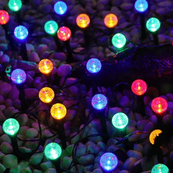Diceymbol Solar String Lights Outdoor Waterproof 20 LED Bubble Ball Shaped Solar Ground Stake Lights Soft LED Garden Lights for Yard Patio Pathway Decor Colorful light