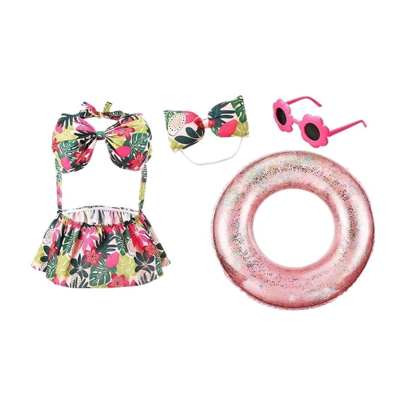 Diceymbol Tropical Fruit Porch Goose Outfit 23 Inch Bikini Skirt Sunglasses Swim Ring Summer Pool Goose Decor