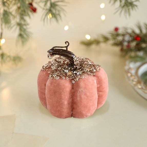 Diceymbol Velvet Pumpkin Decoration Mini Desktop Decor 3.54x3.14 Inch