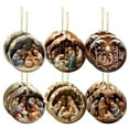 thumbnail image 1 of Diceymbol Wooden Nativity Scene Christmas Ornaments 12-Piece Handcrafted Set for Tree Decorating, Religious Holiday Decor with Traditional Biblical Figures, 1 of 8