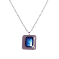 thumbnail image 1 of Dichroic Blue Circles on Purple Fused Glass Pendant Necklace, 1 of 1