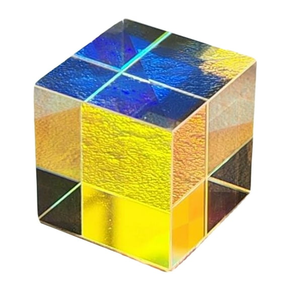Dichroic Glass X Cubes Prism Table Ornaments Children Toy for Photography Beam Splitting & Decorative Light Display