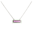 thumbnail image 1 of Dichroic Pink on Iridescent White Fused Glass Bar Necklace, 1 of 1