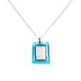 thumbnail image 1 of Dichroic Silver on Transparent Blue Fused Glass Necklace, 1 of 1