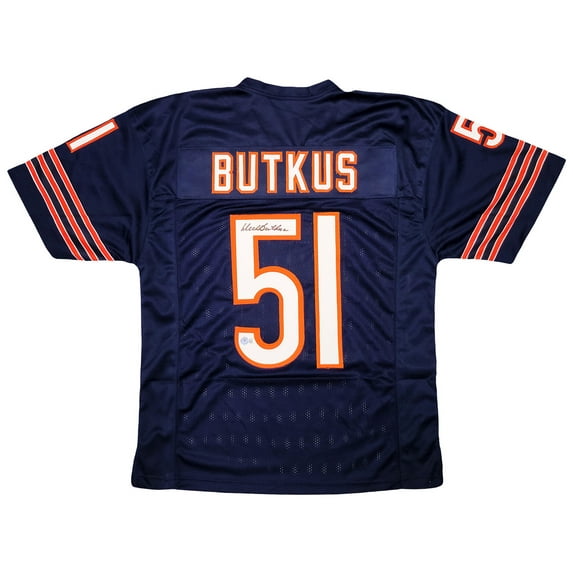 Dick Butkus Chicago Signed Navy Blue Football Jersey BAS