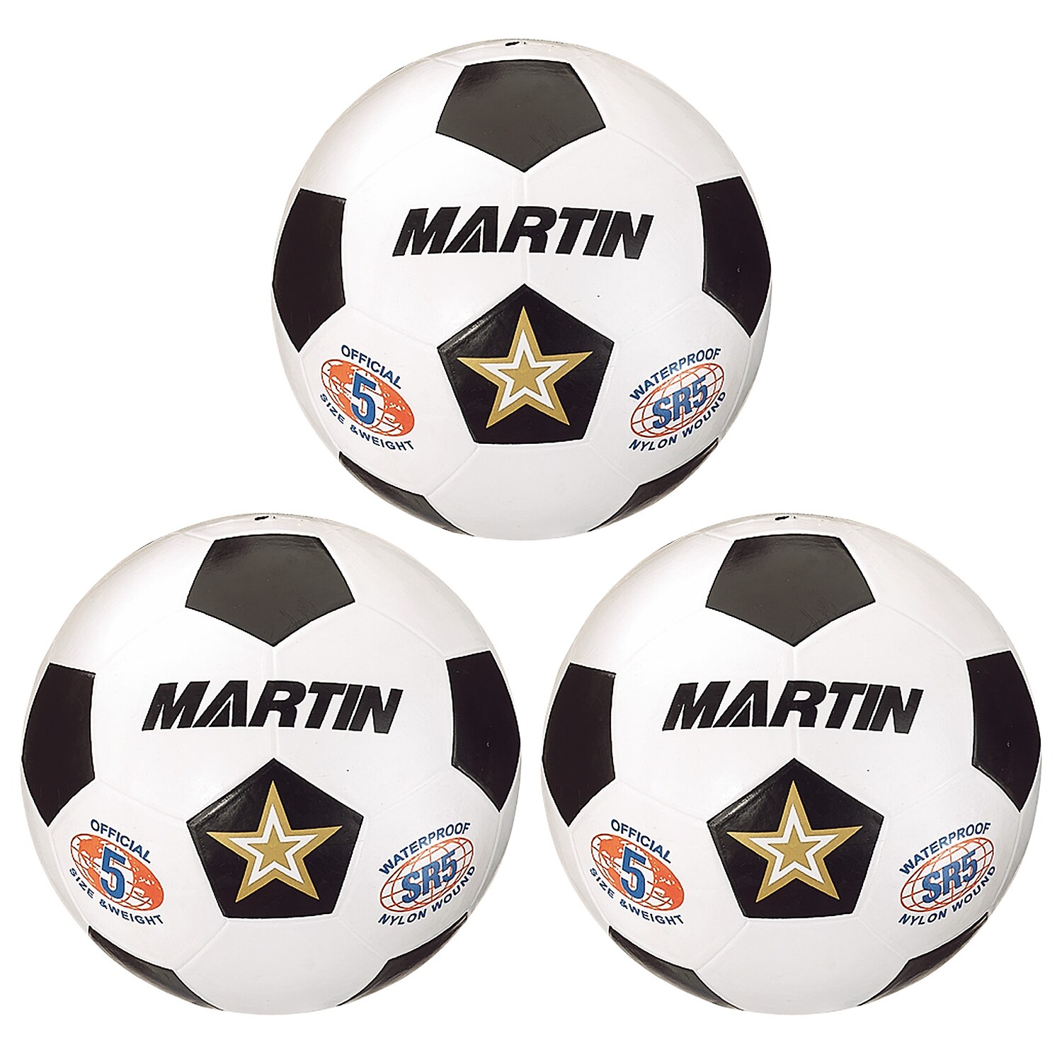 Dick Martin Sports Martin Sports Soccer Ball Size 5 White/Black Pack of 3 (MASSR5W-3) - image 1 of 2