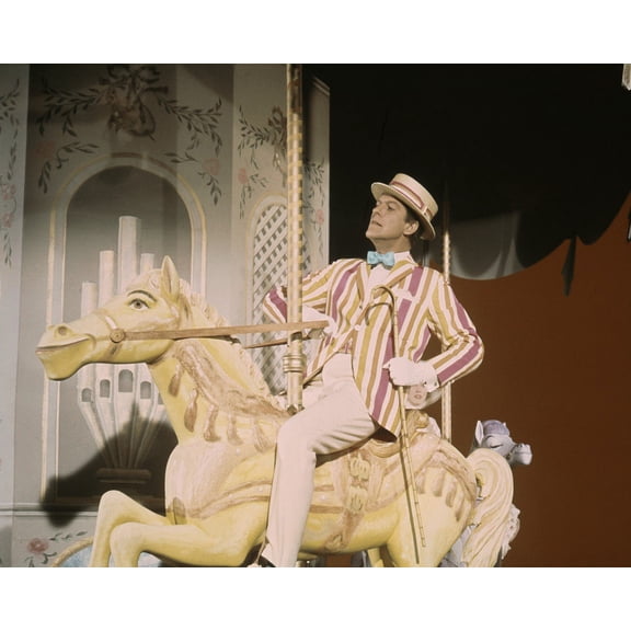 Dick Van Dyke In Mary Poppins Classic On Merry Go Round Horse Carousel 24X36 Classic Hollywood Poster