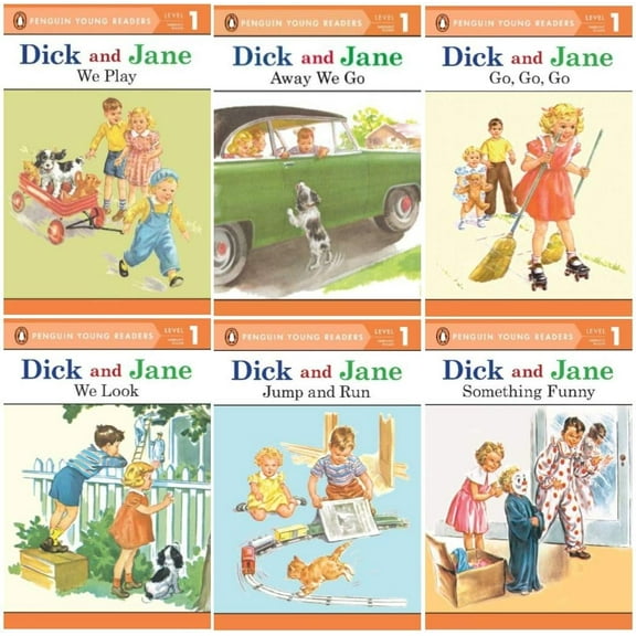 Dick and Jane Readers Level 1: Go, Go, Go; Away We Go; We Look; Something Funny; Jump and Run; We Play (Paperback Set)