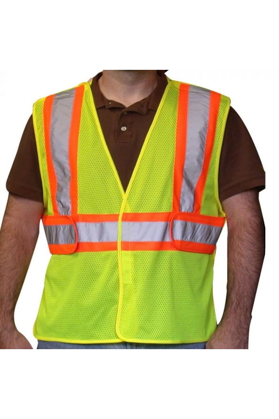 5 Point Tear Away Mesh Vest, Lime Yellow, M-2X - Each