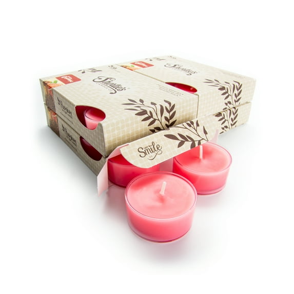 Dickens Christmas Tealight Candles Bulk Pack - 24 Pink Premium Scented Tea Lights - Natural Oils - Shortie's Candle Company