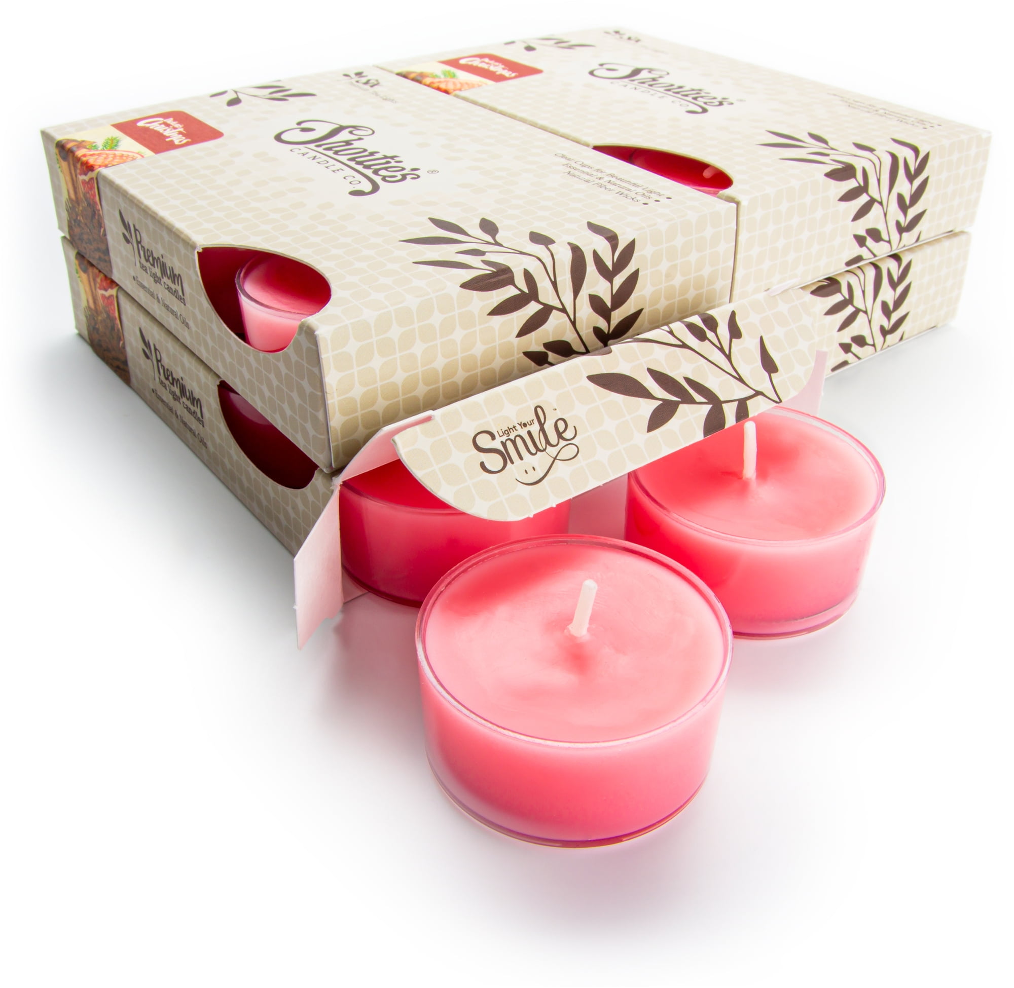 Dickens Christmas Tealight Candles Bulk Pack 24 Pink Premium Scented