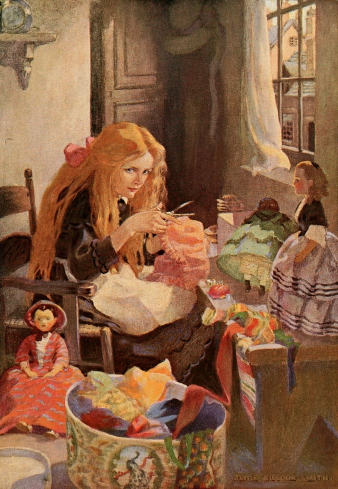 Dickenss Children 1912 Jenny Wren Canvas Art - Jessie Willcox Smith (24 x 36)