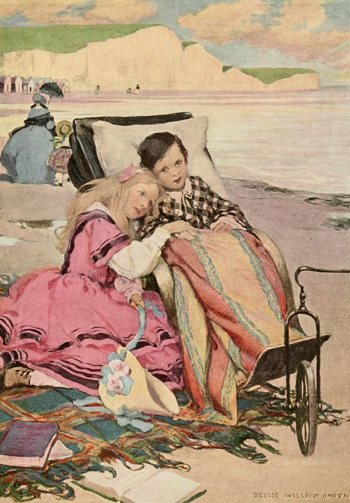 Dickenss Children 1912 Paul Dombey & Florence Canvas Art - Jessie Willcox Smith (24 x 36)