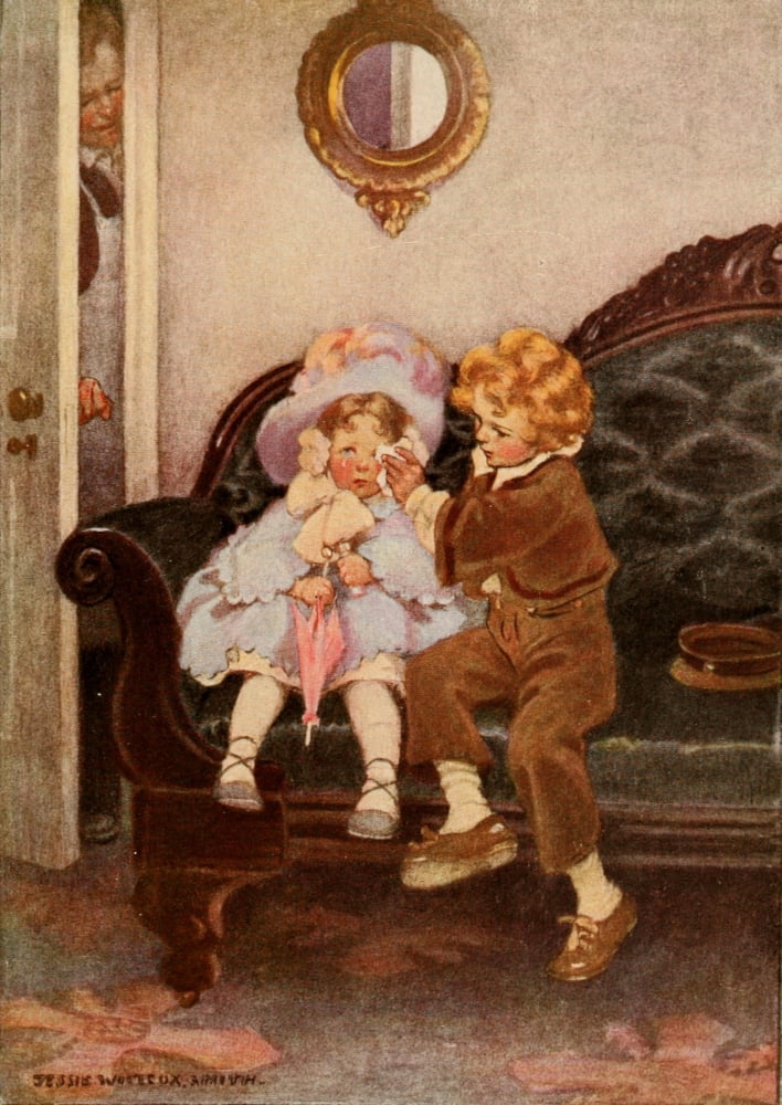 Dickenss Children 1912 The runaway couple Canvas Art - Jessie Willcox Smith (18 x 24)