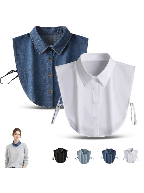 Dickie Collars for Woman - Dickey Collar for Women, Detachable Dickey Collar Half Shirts Blouse