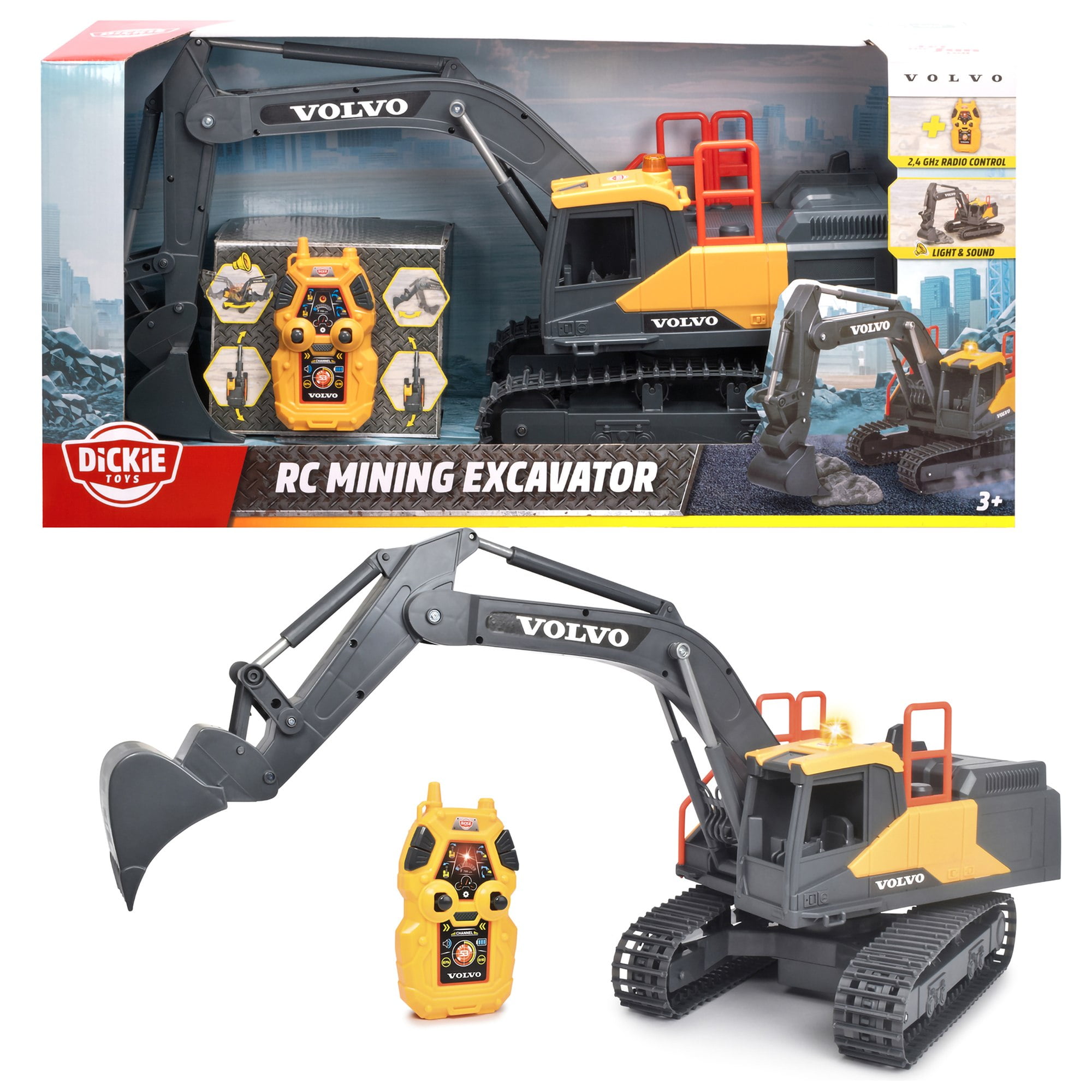 ディッキートイズ❊VOLVO(ボルボ)ショベルカー.ラジコン.リモコン付 Dickie Toys: RC Volvo Mining Excavator – 2.4 GHz Remote