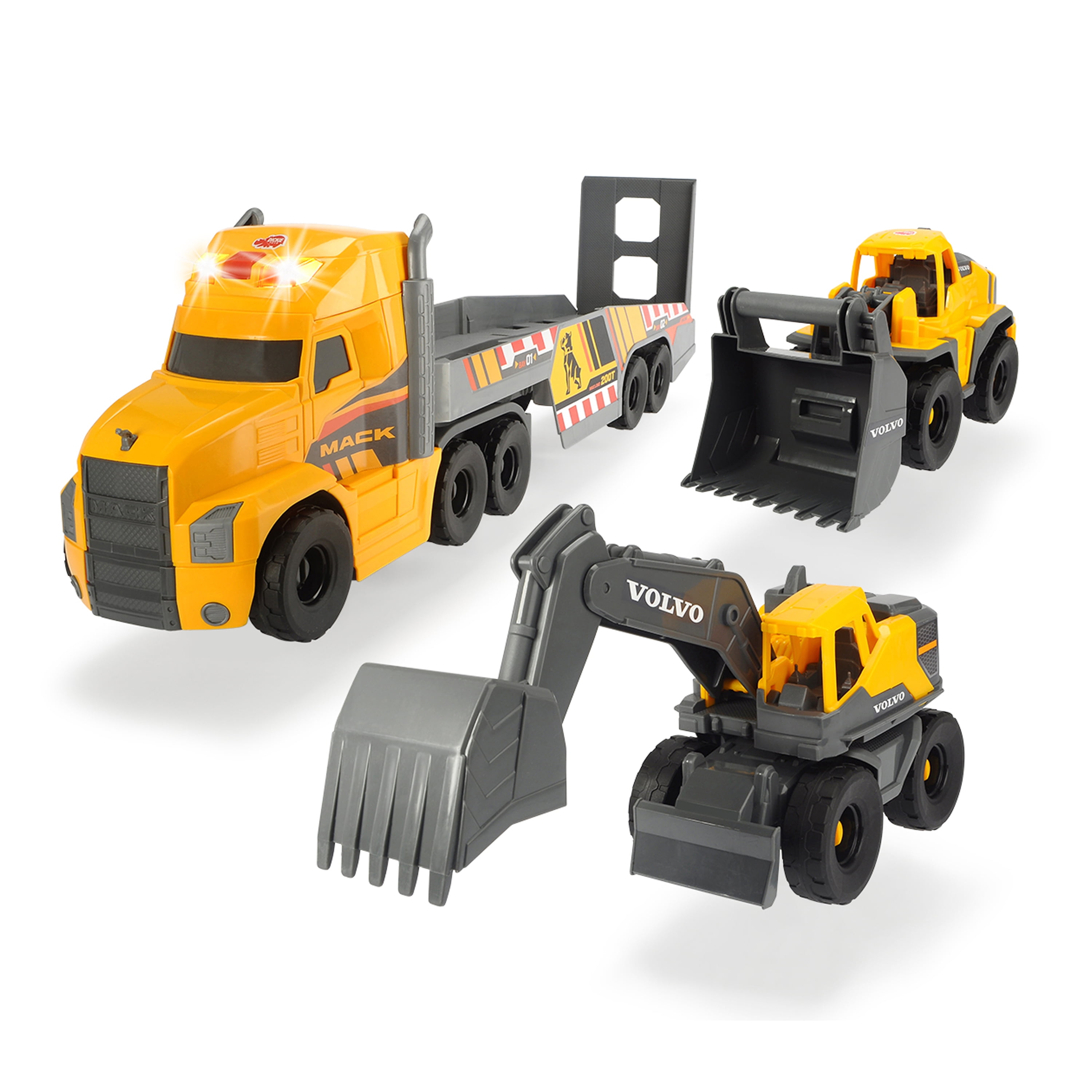 Dickie Toys - Kids Large 28 Inch Mack Truck With 2 Volvo