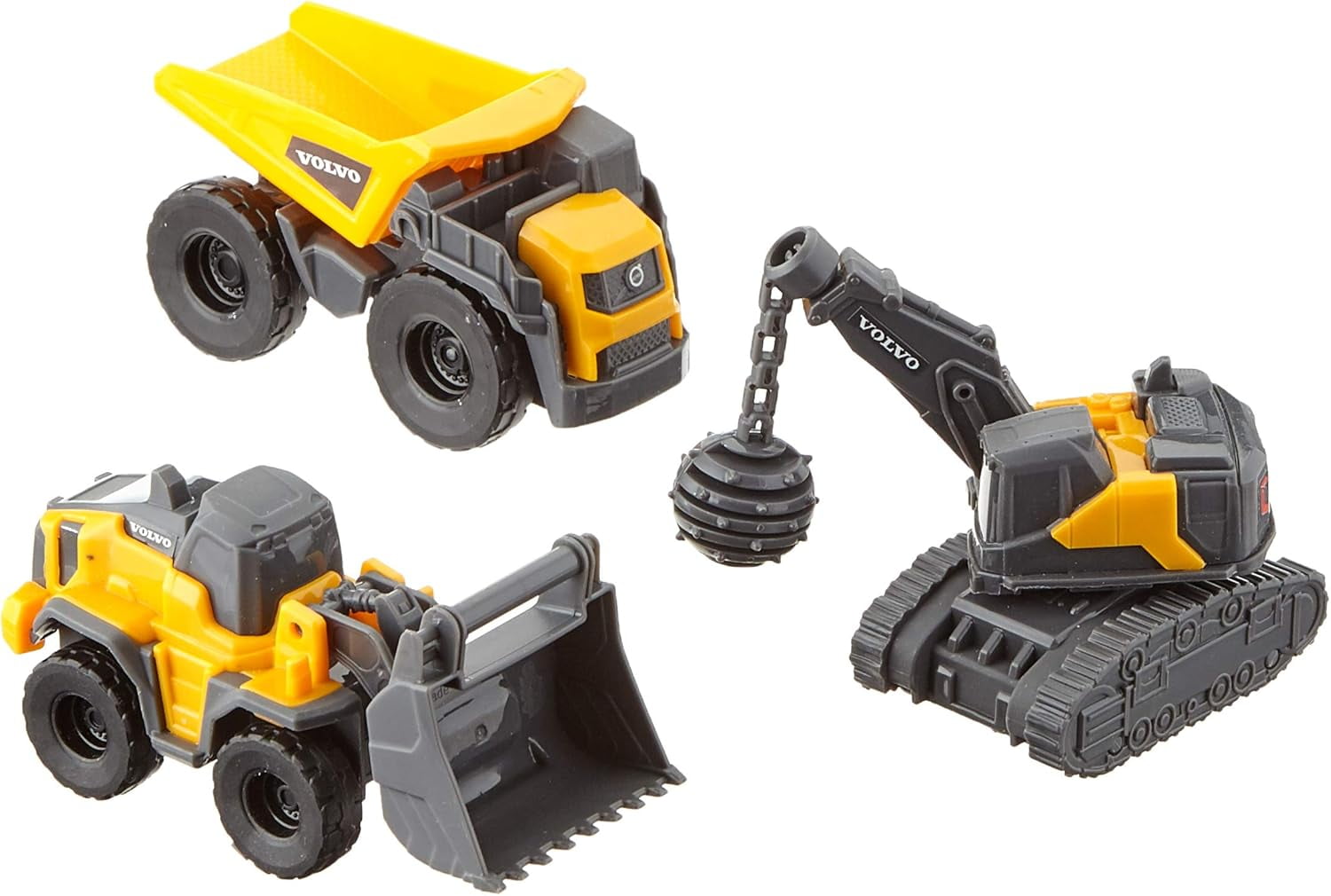 Dickie Toys Volvo Micro Builders Set of 3 Toy Set Construction Site ...