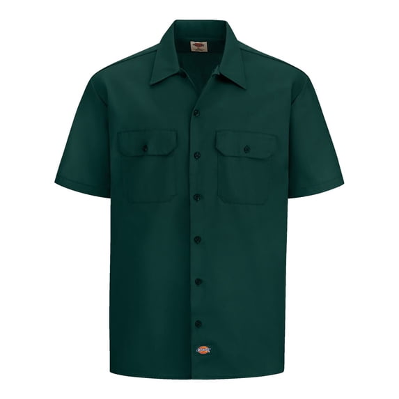 Short Sleeve Work Shirt - Color - Hunter Green - Size - L