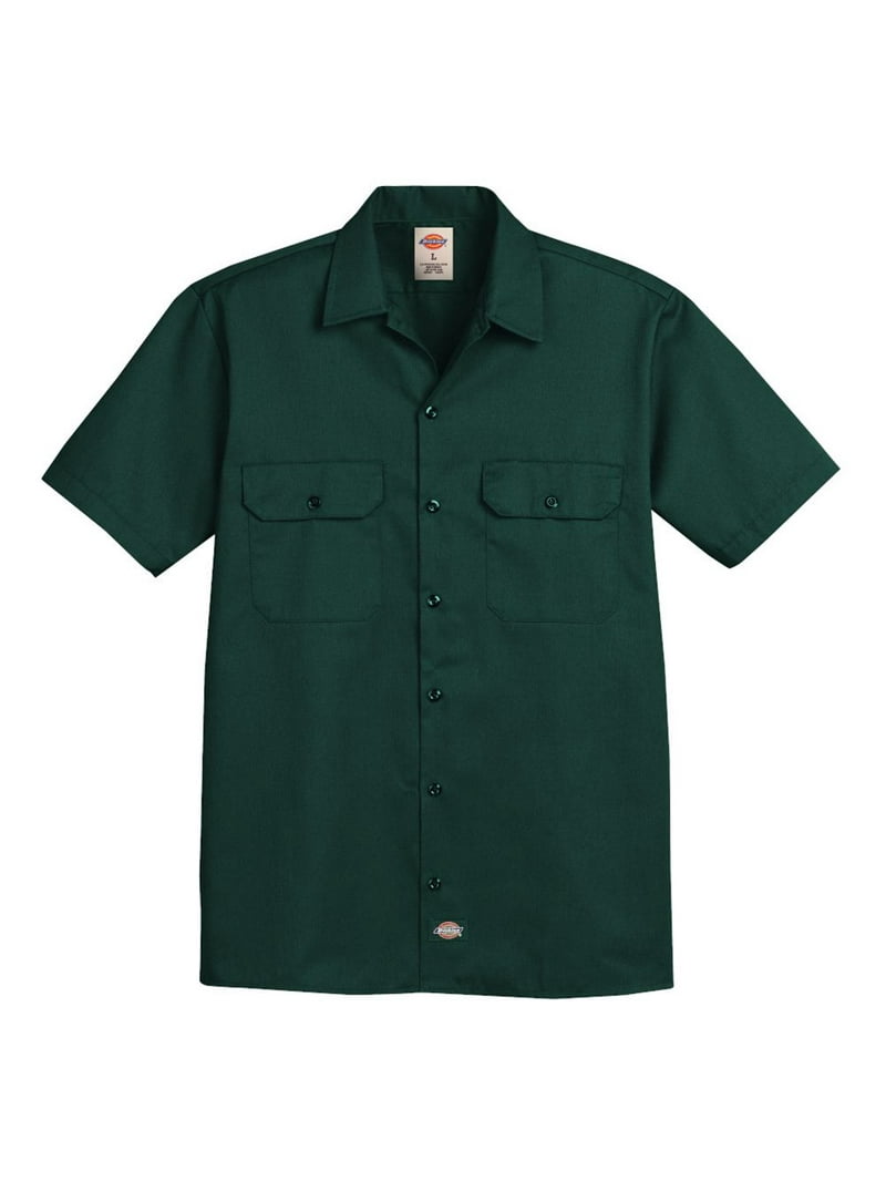 Dickies 2574 Short Sleeve Work Shirt - Hunter Green - XL - Walmart.com