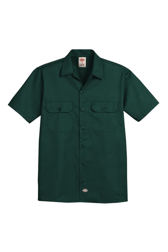 2574L Short Sleeve Work Shirt - Long Sizes - Hunter Green - 3XLT