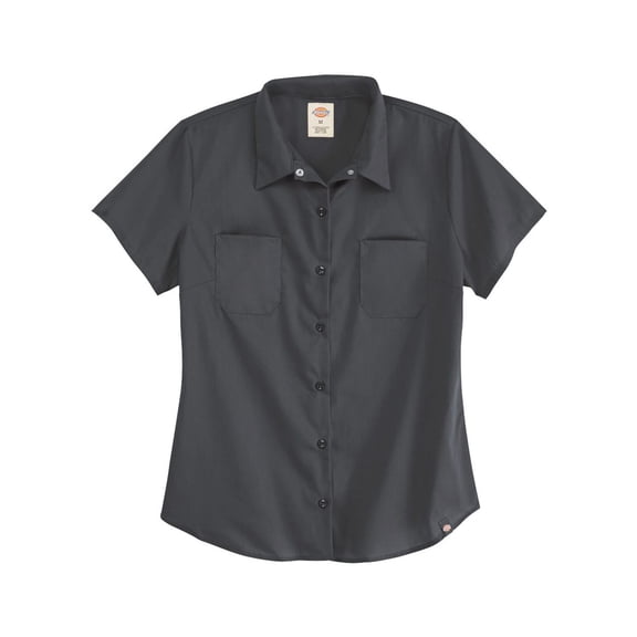 Dickies 5350 Women's Short Sleeve Industrial Work Shirt - Dark Charcoal - S