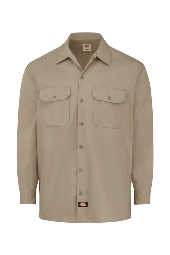 5549 Heavyweight Cotton Long Sleeve Shirt - Military Khaki - 3XL